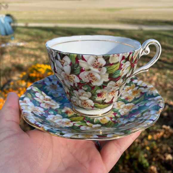 Vintage English Royal Standard "Peach Tree" Blossom Chintz Tea Cup & Saucer - Picture 1 of 10